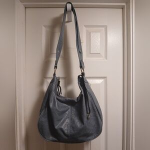 Henri LOU Blue Leather Shoulder Bag
